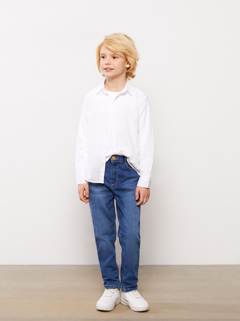 قميص بسيط كم طويل للأولاد-1