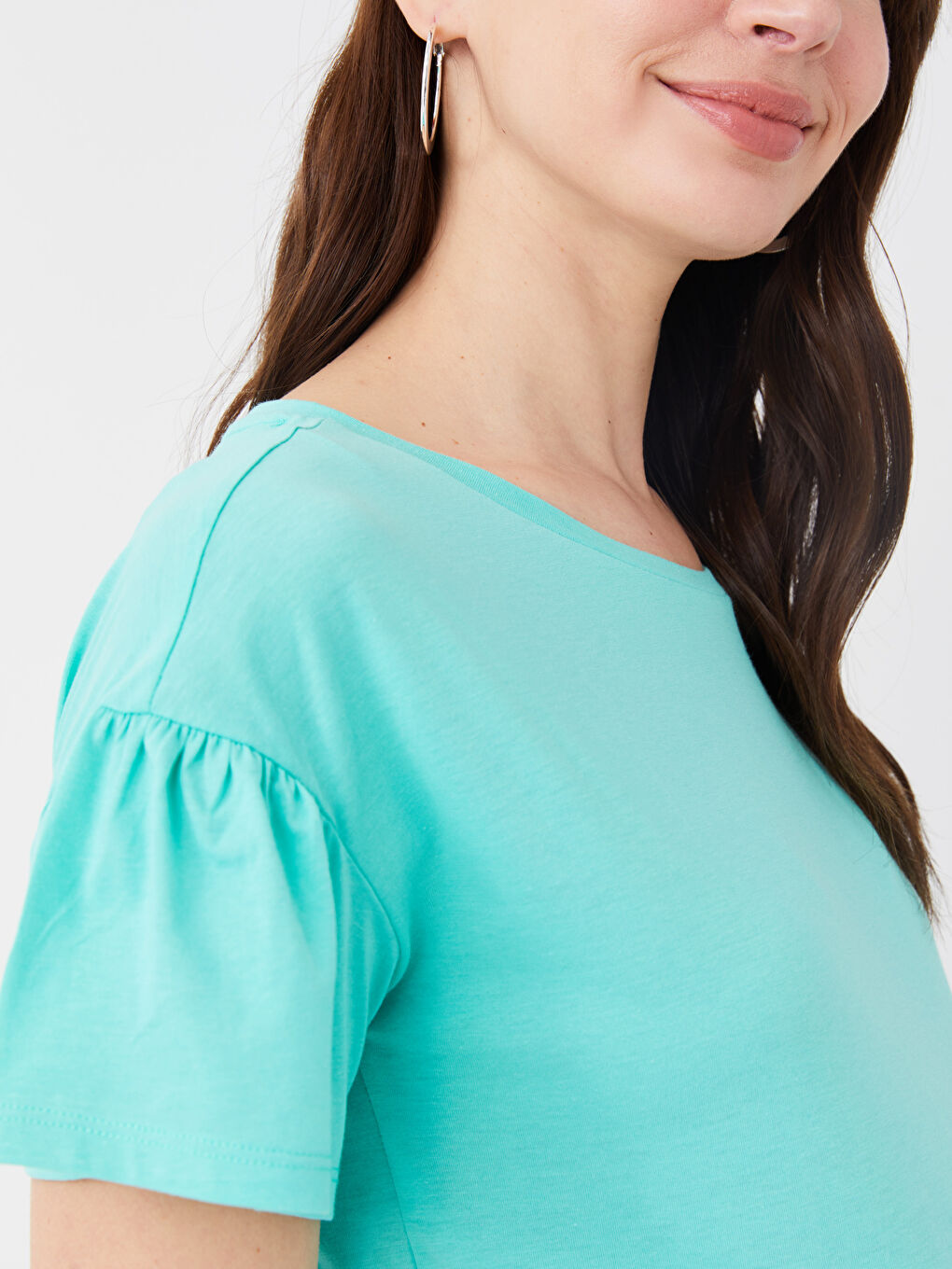 Crew Neck Straight Short Sleeve Maternity Blouse -S3ER98Z8-G9A