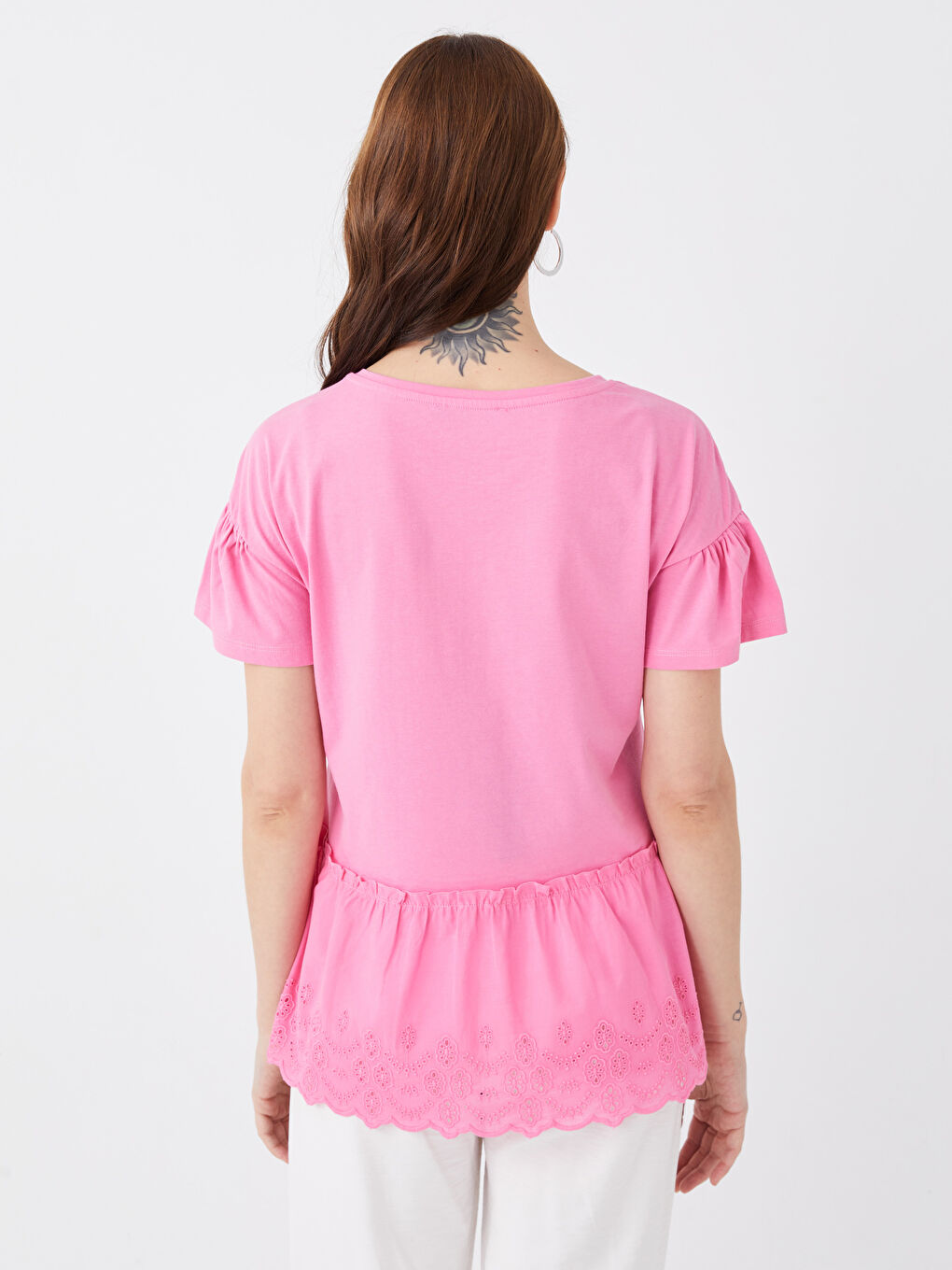 Crew Neck Straight Short Sleeve Maternity Blouse -S3ER98Z8-V3E