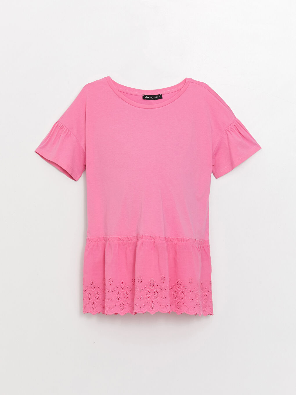 Crew Neck Straight Short Sleeve Maternity Blouse -S3ER98Z8-V3E