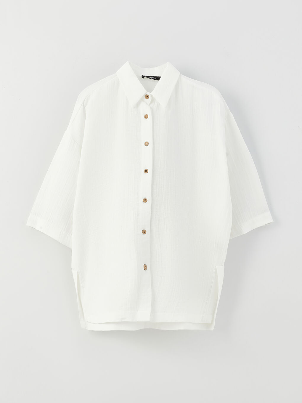 LCWAIKIKI Maternity Plain Oversize Muslin Maternity Shirt -S3ES17Z8-V33