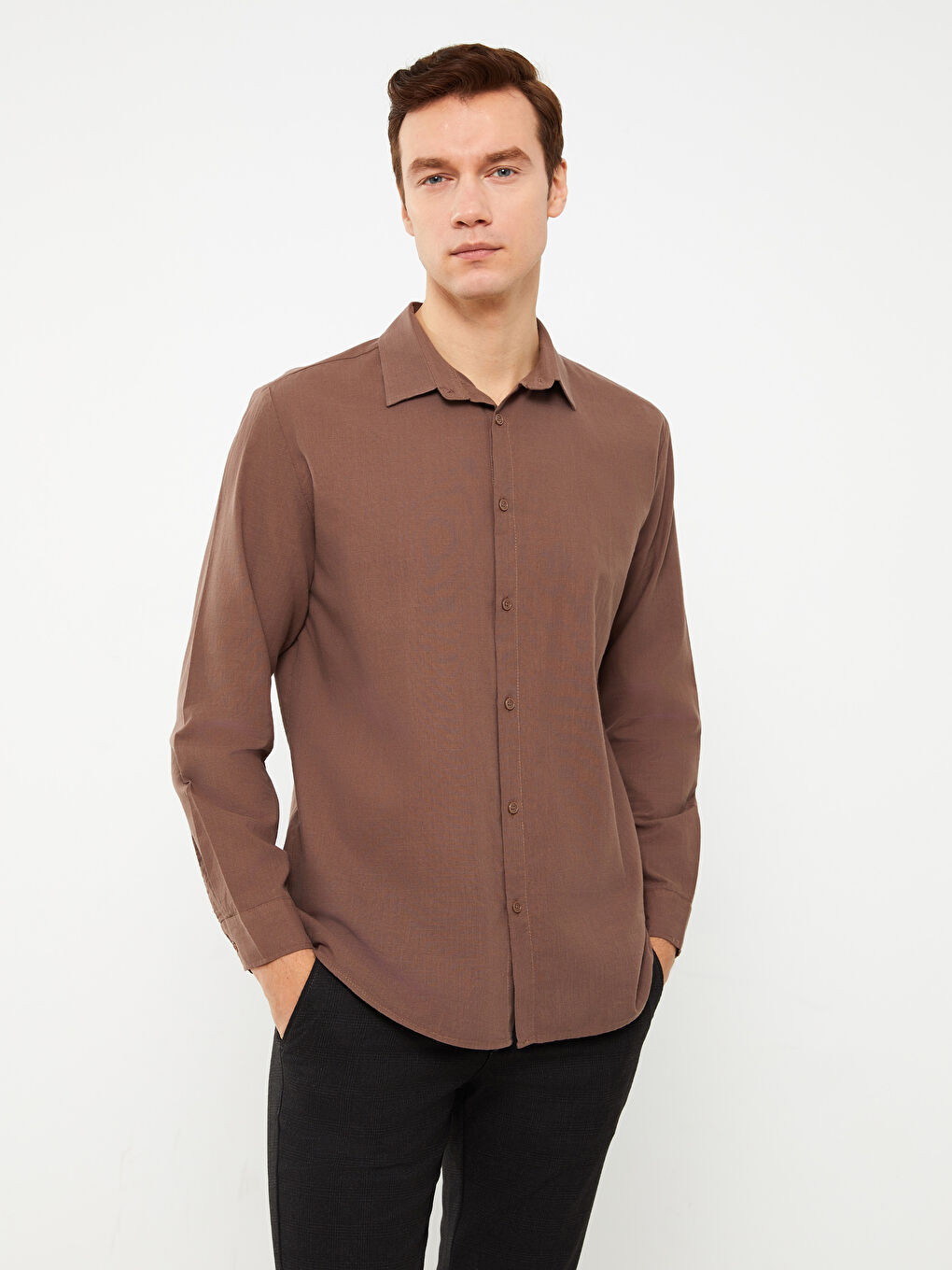 LCW ECO Regular Fit Long Sleeve Men's Shirt -S3ET02Z8-SWU