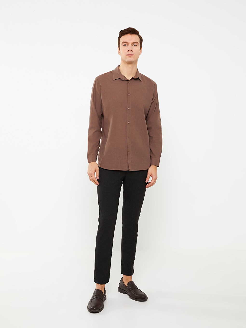 LCW ECO Regular Fit Long Sleeve Men's Shirt -S3ET02Z8-SWU