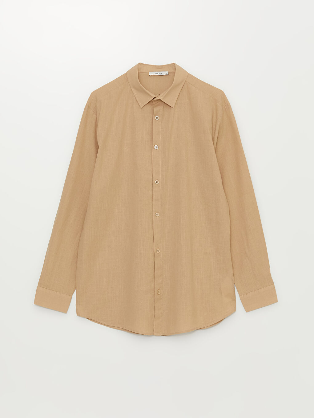 Bej Regular Fit Uzun Kollu Erkek Gömlek-4