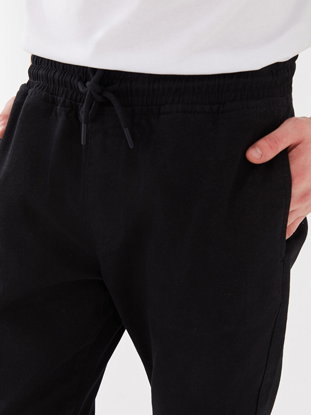 Siyah Slim Fit Erkek Jogger Pantolon-2