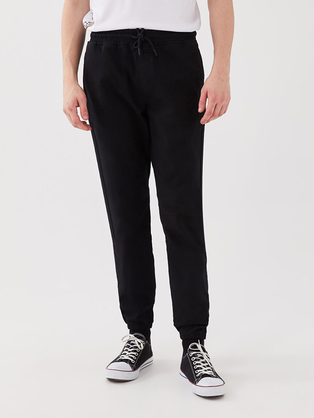 Siyah Slim Fit Erkek Jogger Pantolon-3