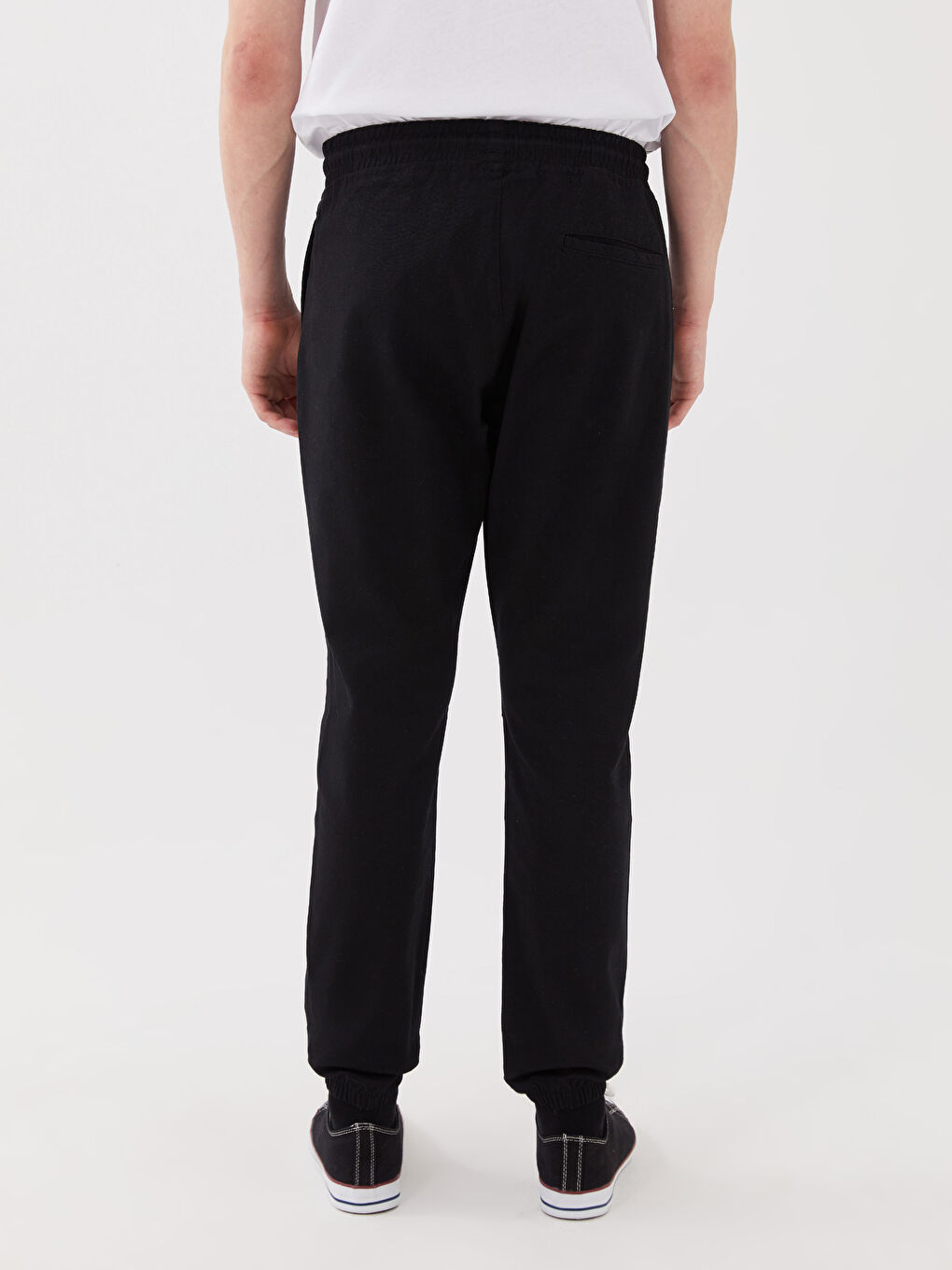 Siyah Slim Fit Erkek Jogger Pantolon-4