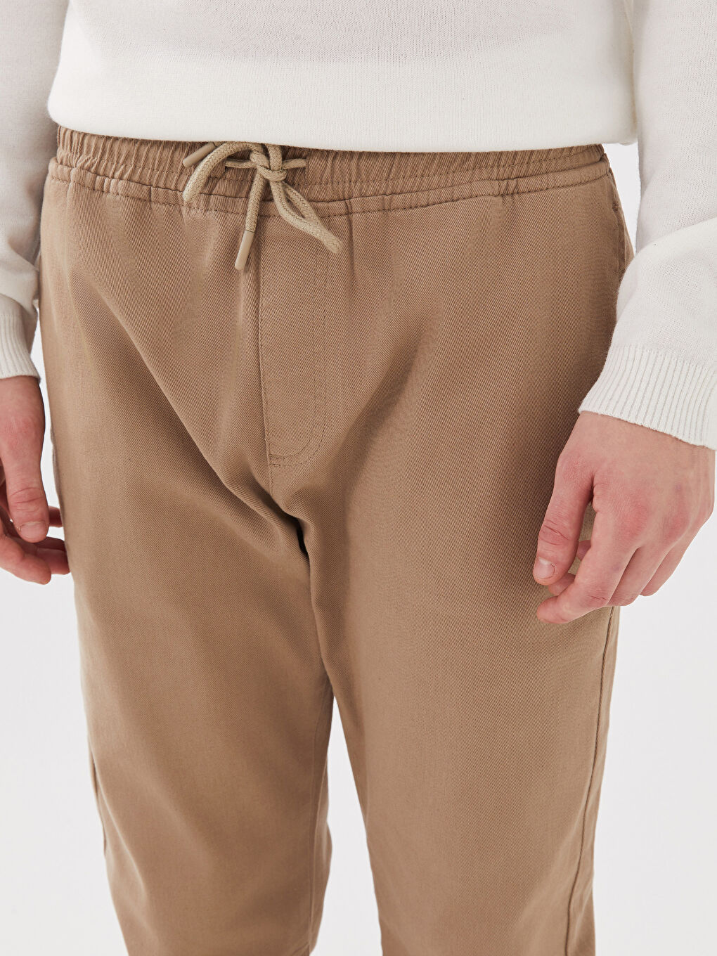 Bej Slim Fit Erkek Jogger Pantolon-2