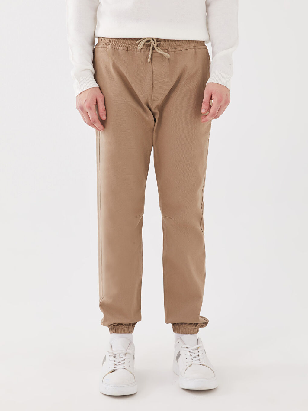 Bej Slim Fit Erkek Jogger Pantolon-3