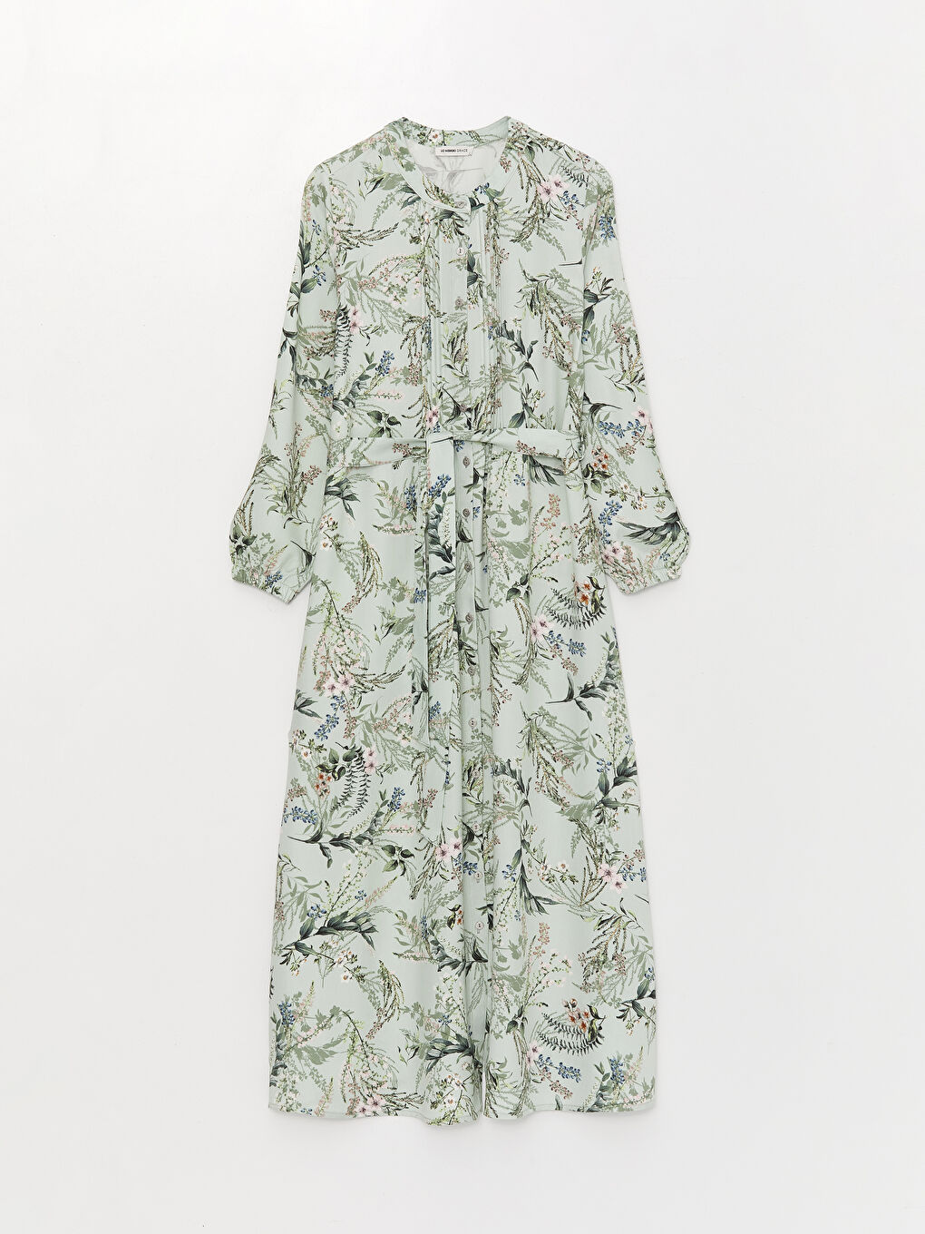 Rochie cu Guler Rotund, Cu Model, Mânecă Lungă, pentru Femei-5