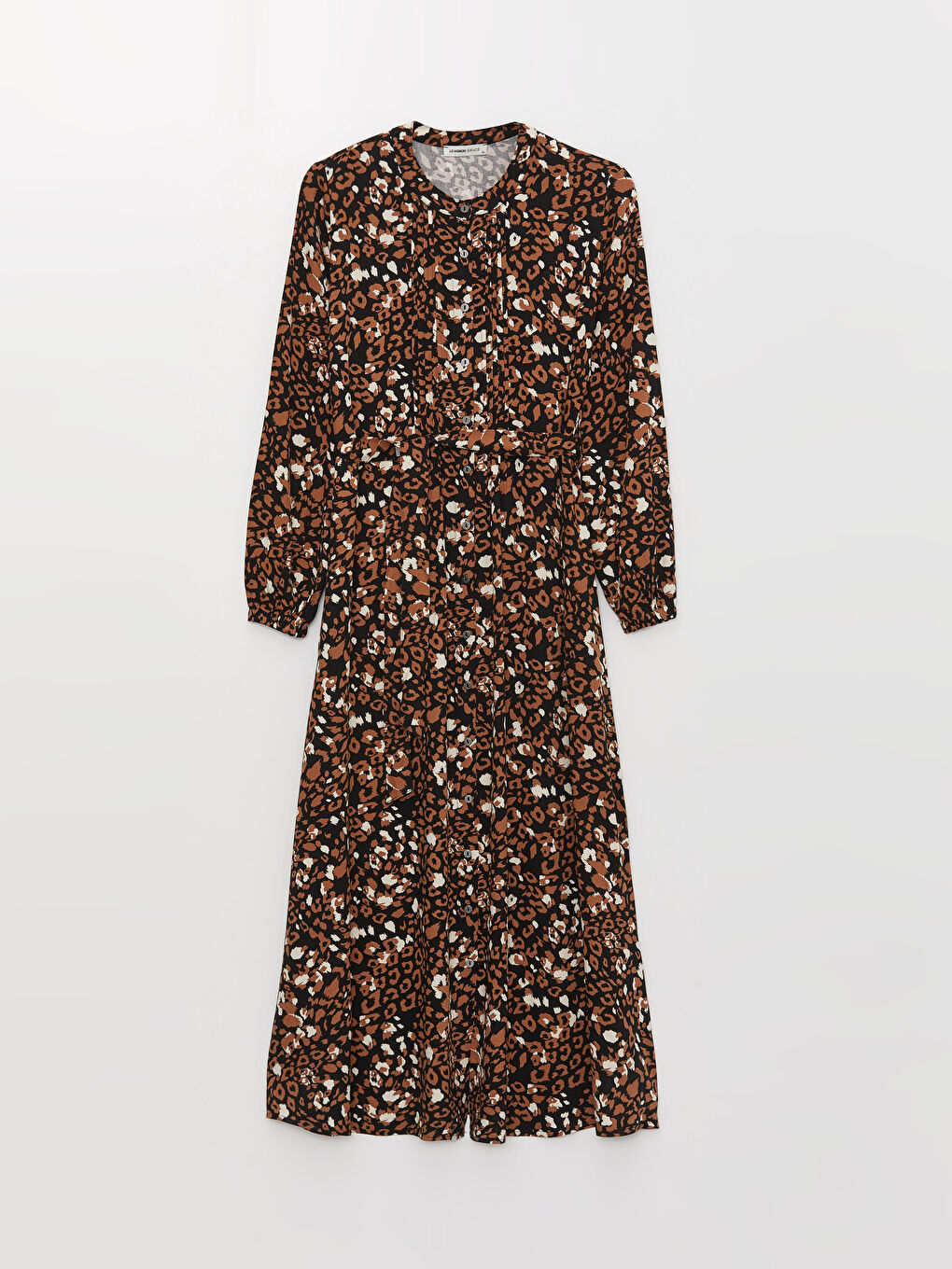 Crew Neck Patterned Long Sleeve Women's Dress -S3ET10Z8-LQY