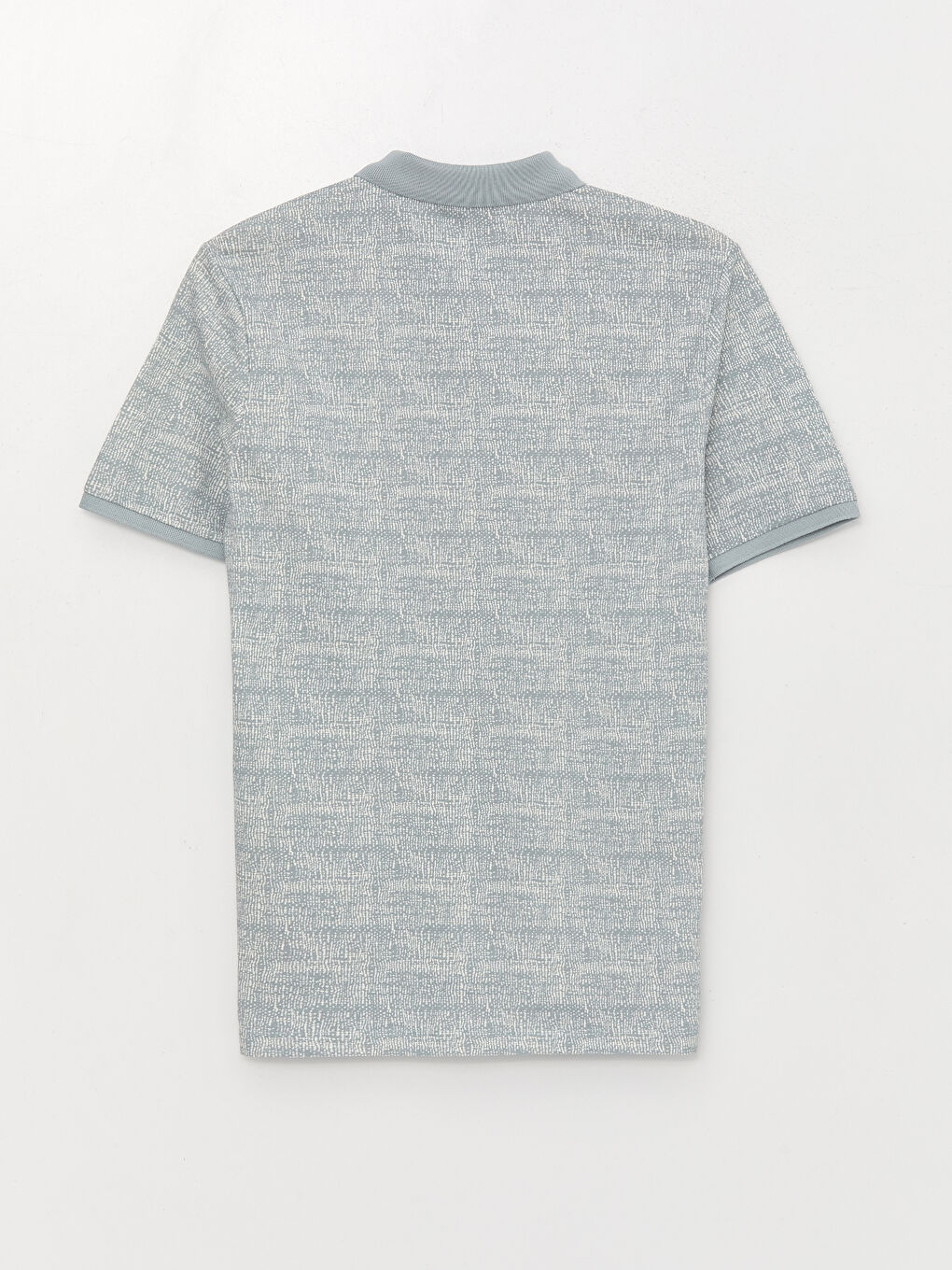 Yeşil Polo Yaka Kısa Kollu Desenli Pike Erkek Tişört-6