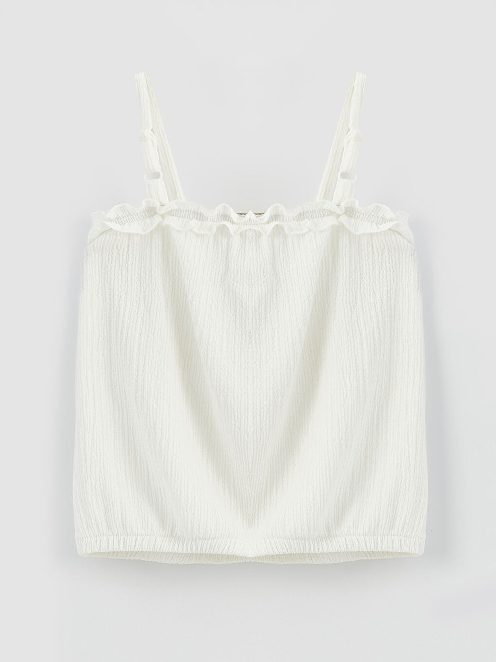 Square Neck Printed Girl's Crop Tank Top-1