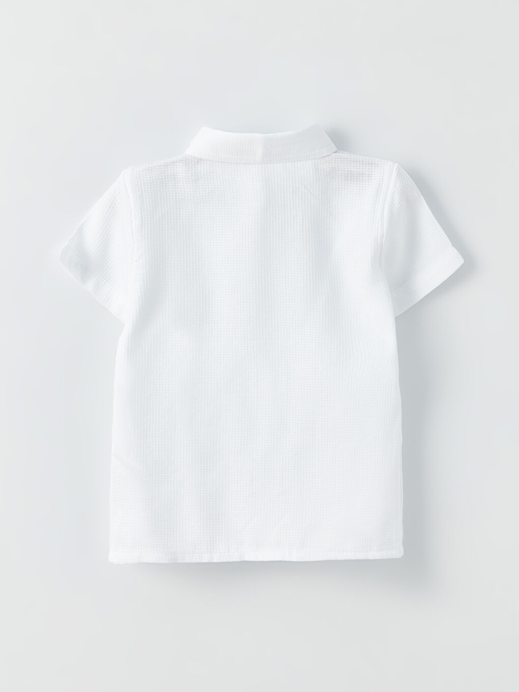 Ekru Kısa Kollu Desenli Erkek Bebek Gömlek ve Şort 2'li Takım-3