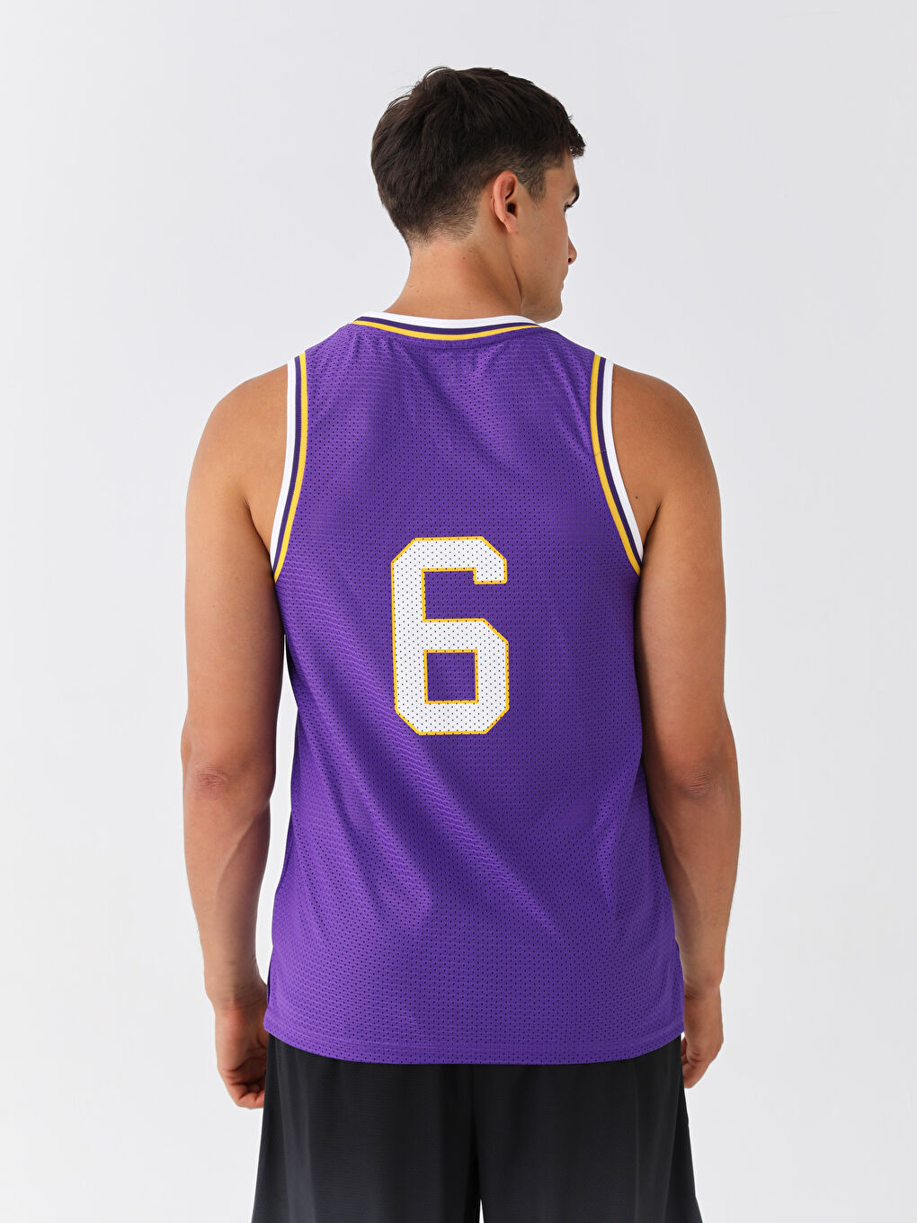 Mor Bisiklet Yaka Erkek Kolsuz Tişört-4