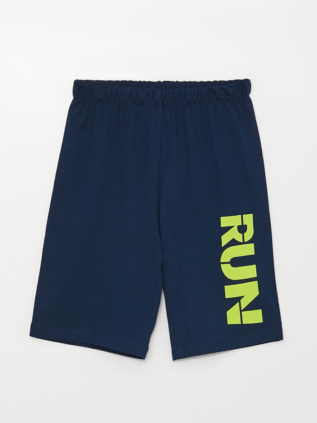 Lacivert Beli Lastikli Baskılı Erkek Çocuk Pijama Şort 2'li-2