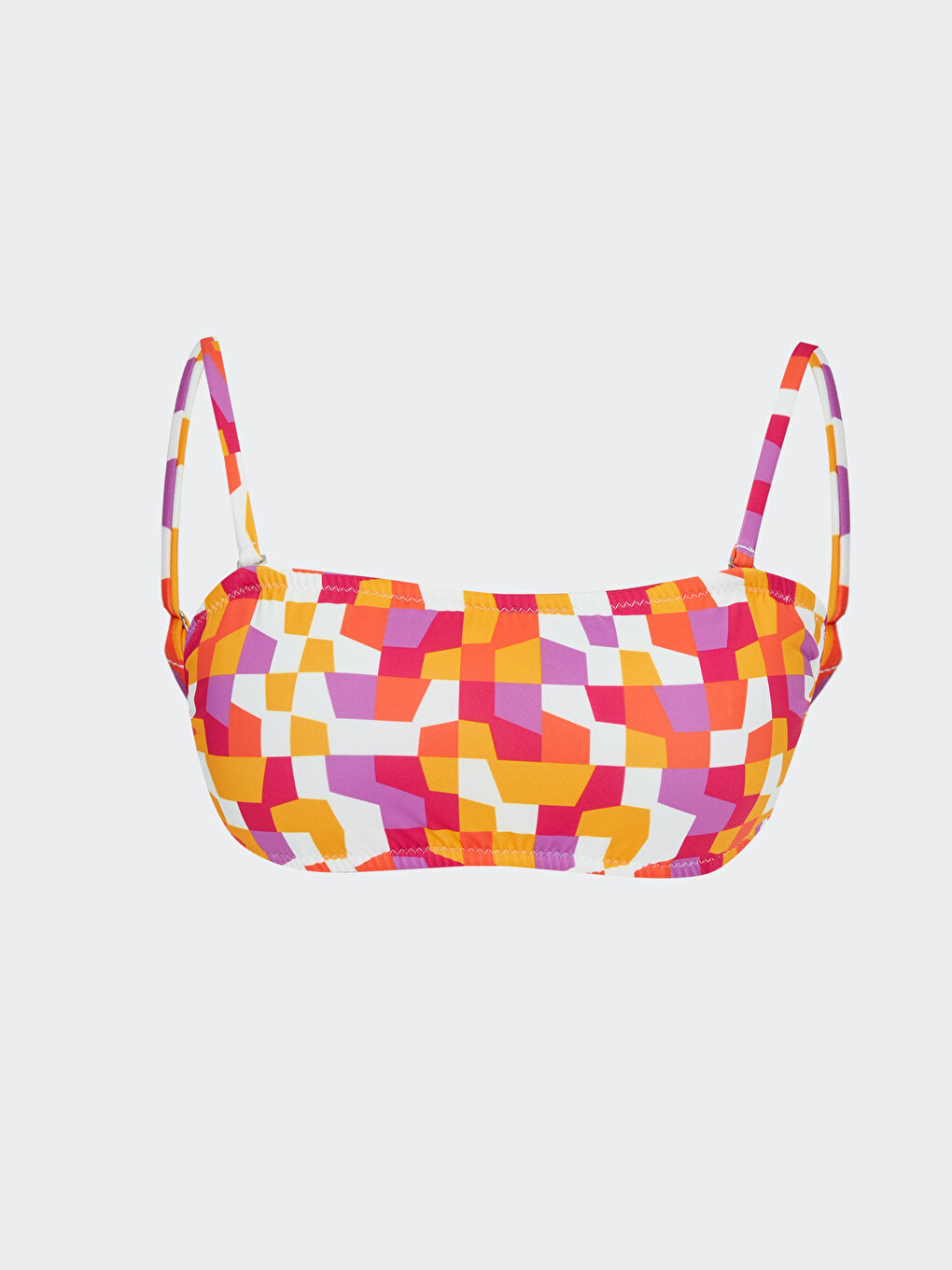 Women's Stitched Padded Patterned Bikini Top -S3ET57Z8-LTQ