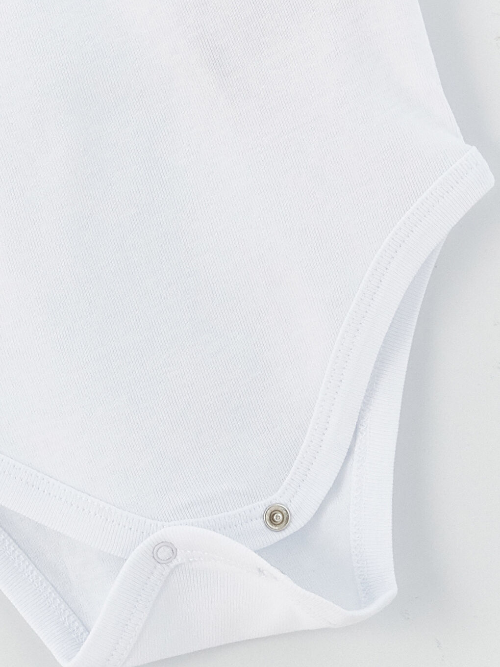 Beyaz Bisiklet Yaka Basic Erkek Bebek Çıtçıtlı Bodysuit 3'lü-4