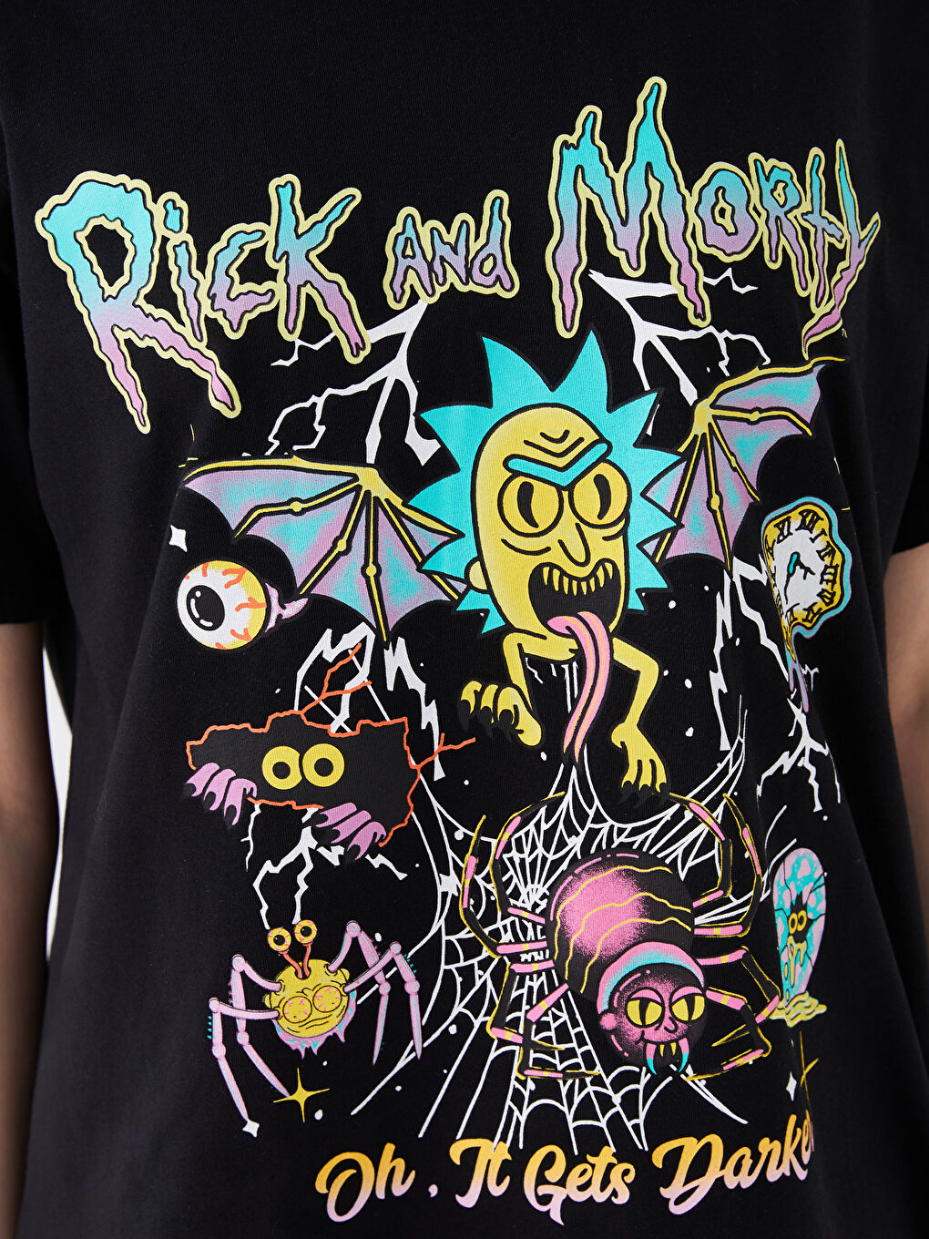 Crew Neck Rick and Morty Printed Short Sleeve Cotton Women's T-Shirt-3