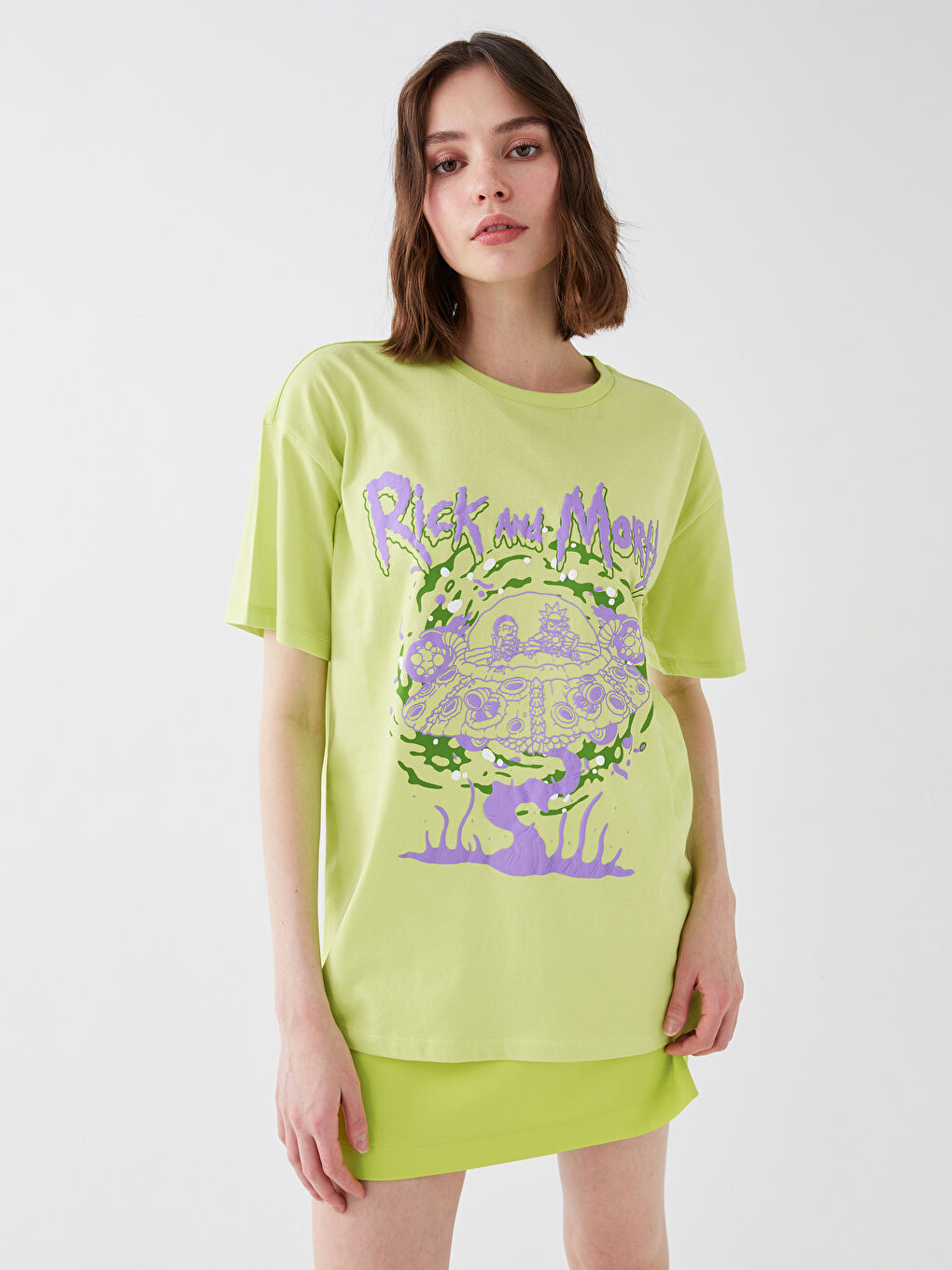 T-shirt à Col Rond Imprimé Rick et Morty pour Femmes-2
