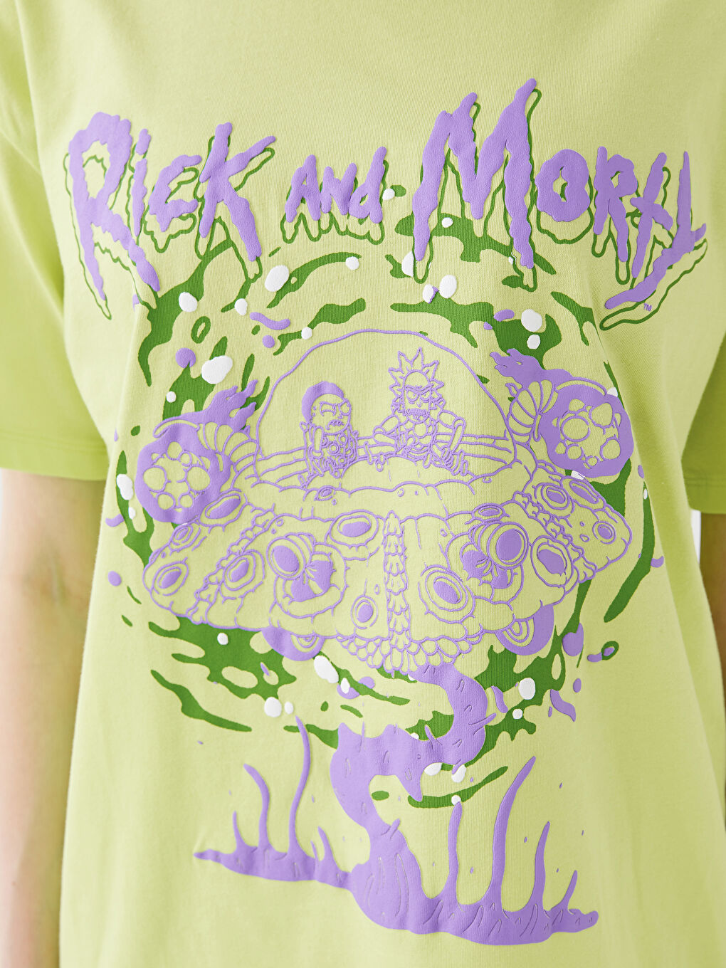 T-shirt à Col Rond Imprimé Rick et Morty pour Femmes-3