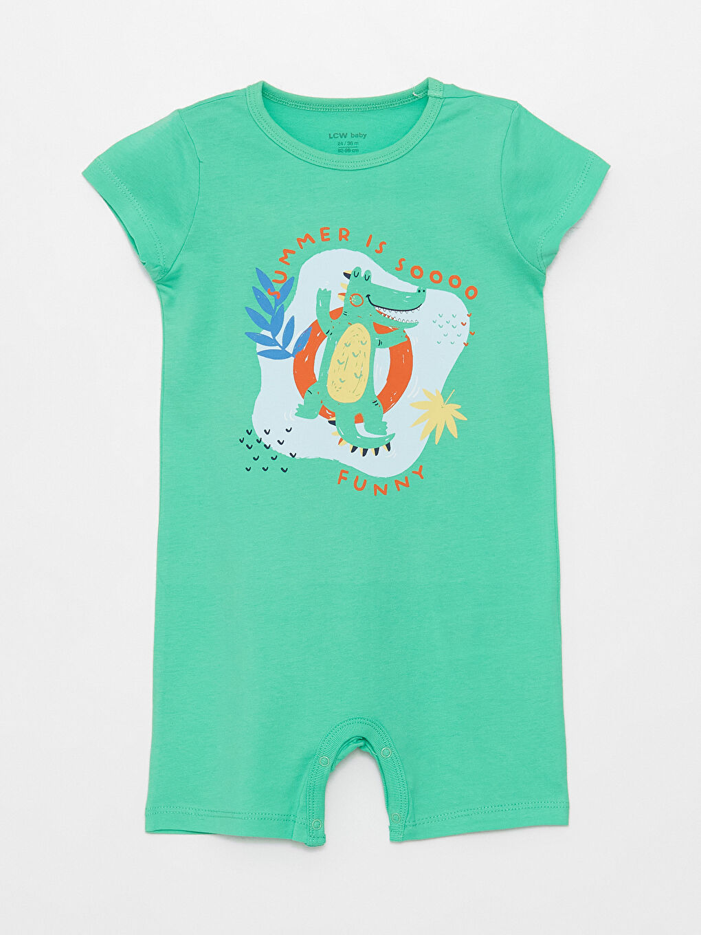 Yeşil Bisiklet Yaka Baskılı Erkek Bebek Tulum 2'li-2