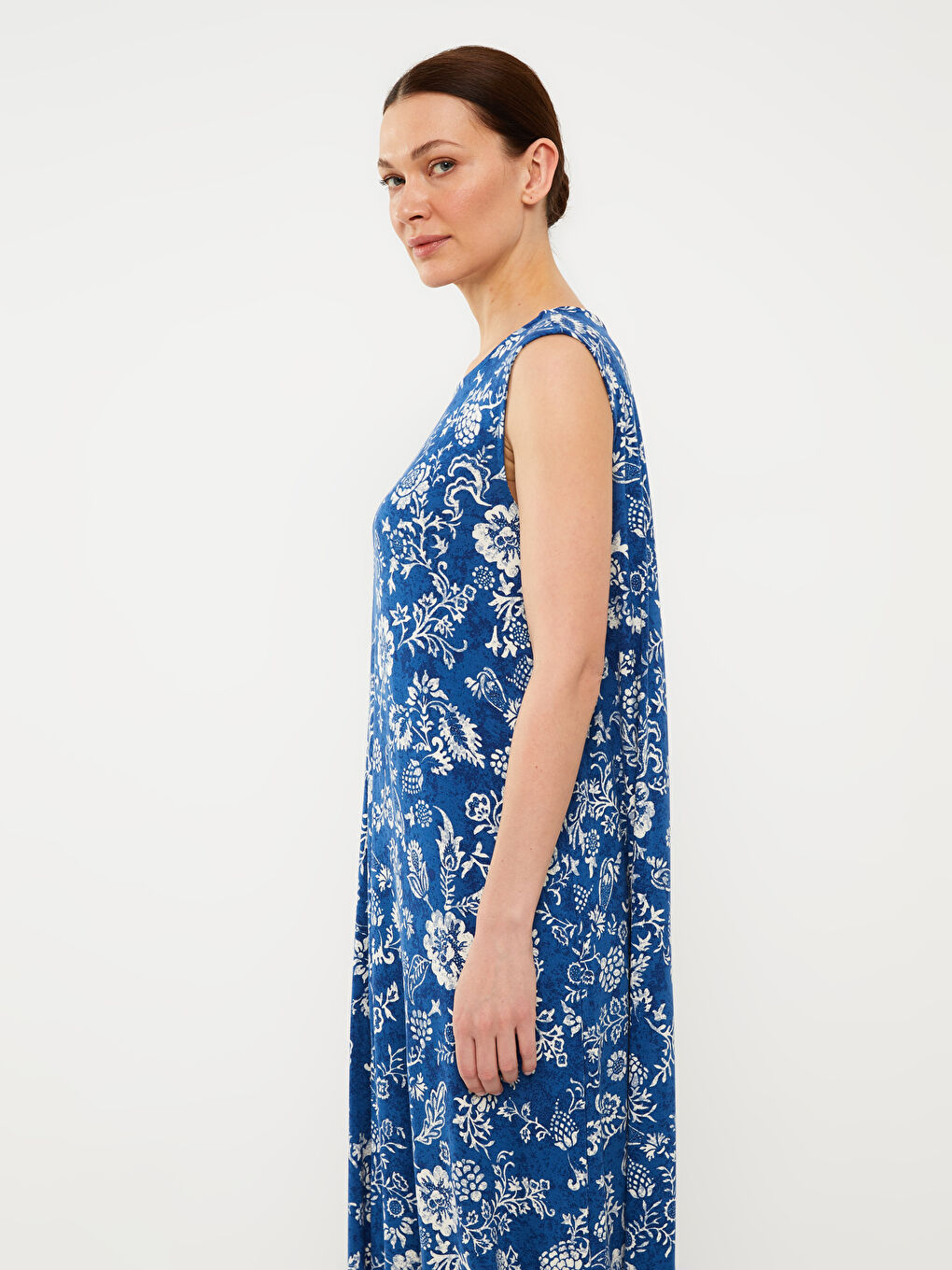 Crew Neck Patterned A Form Women's Dress-1