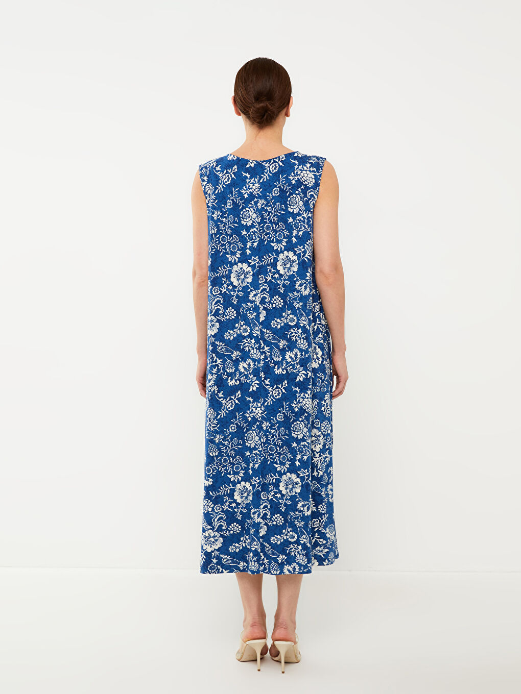 Crew Neck Patterned A Form Women's Dress-4