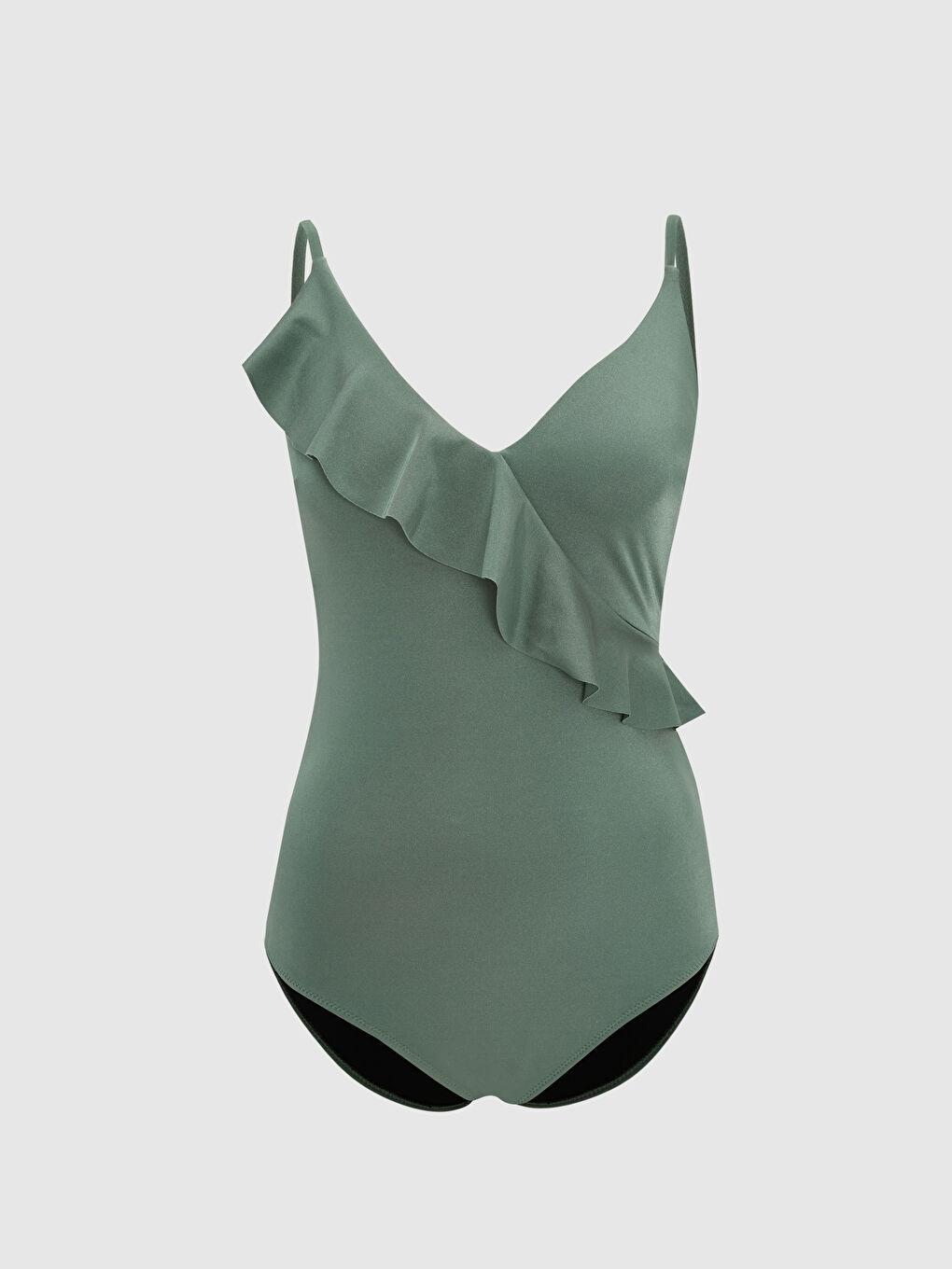 V-Neck Strap Frill Detailed Women's Swimwear -S3EU21Z8-VF9