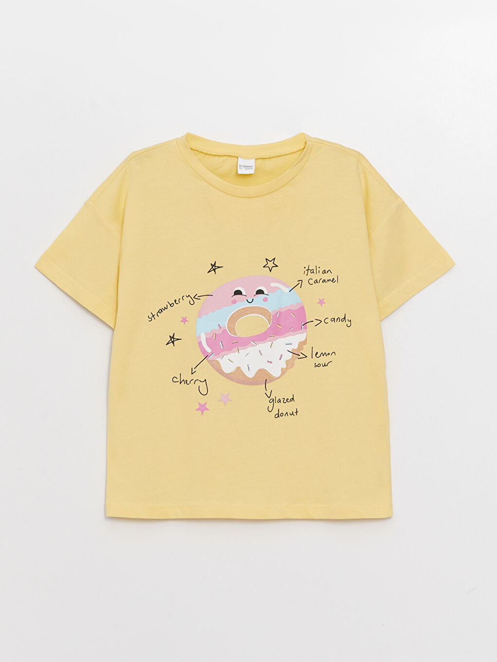 Rundhalsausschnitt Bedrucktes Kurzarm Pyjama-Set für Mädchen mit Shorts-1