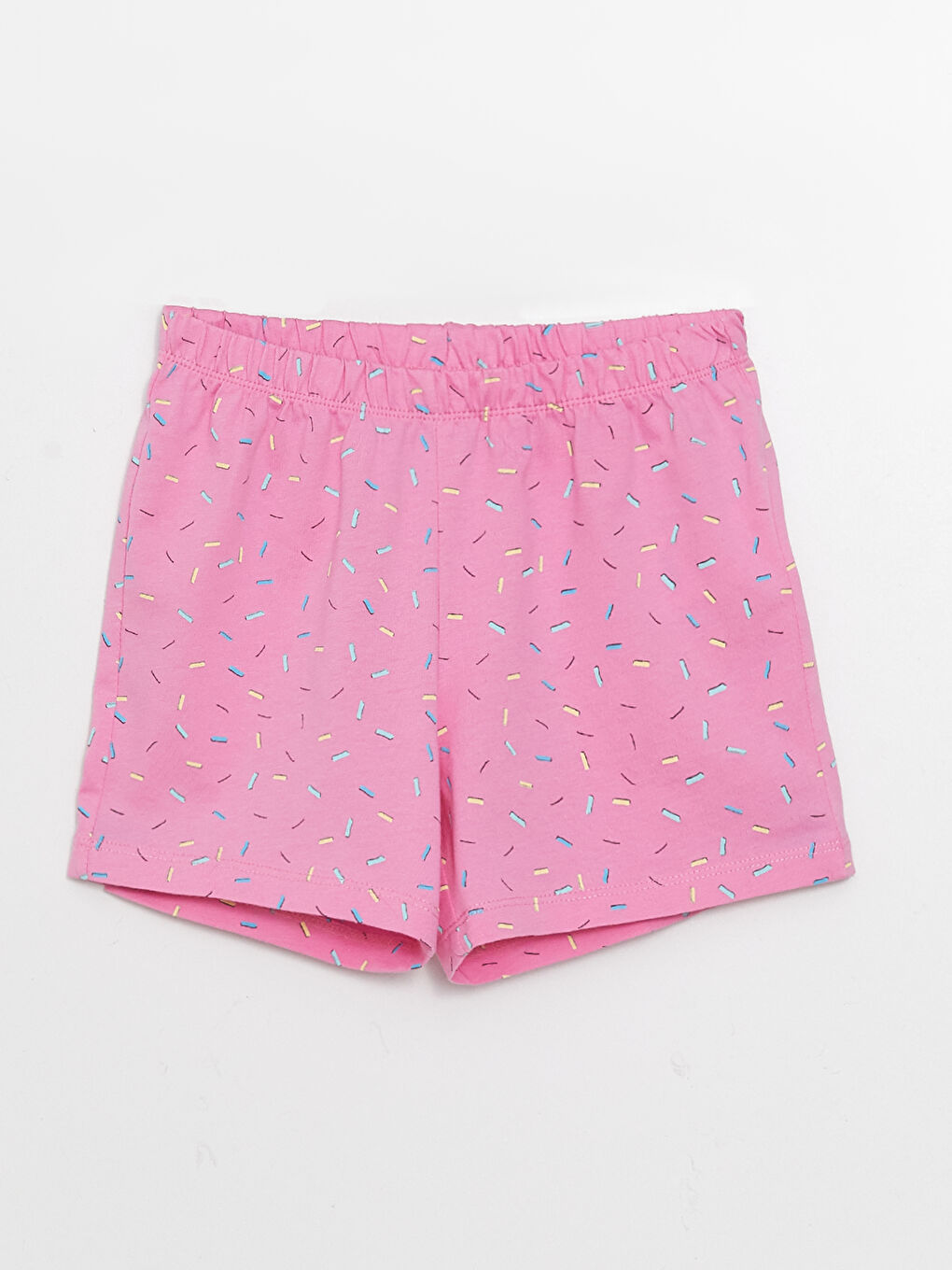 Rundhalsausschnitt Bedrucktes Kurzarm Pyjama-Set für Mädchen mit Shorts-2