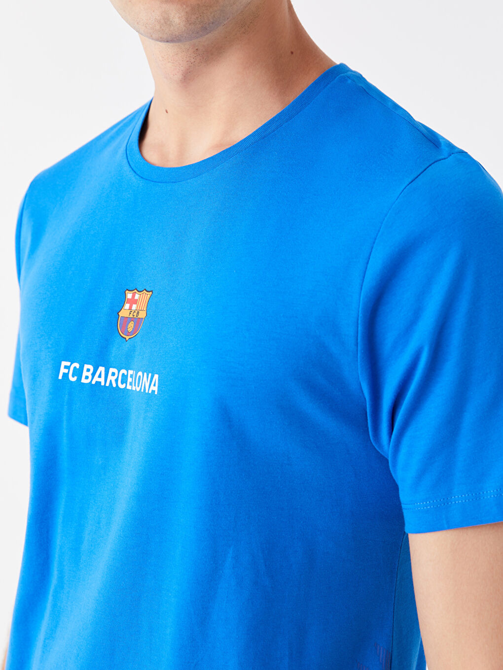 Футболка с круглым вырезом и коротким рукавом с принтом Барселона для мужчин-3