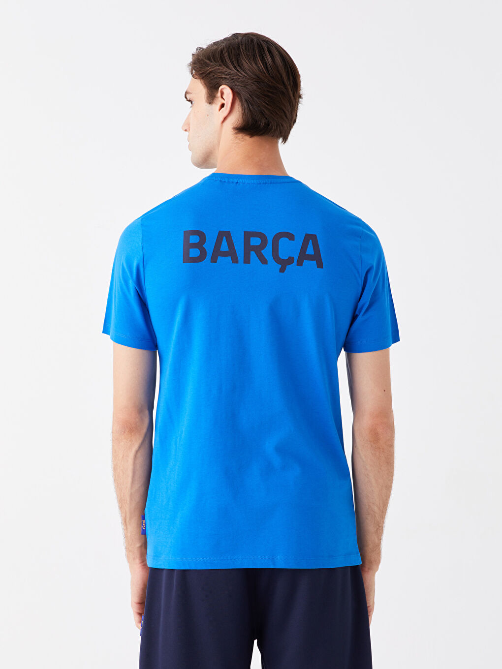 Футболка с круглым вырезом и коротким рукавом с принтом Барселона для мужчин-4
