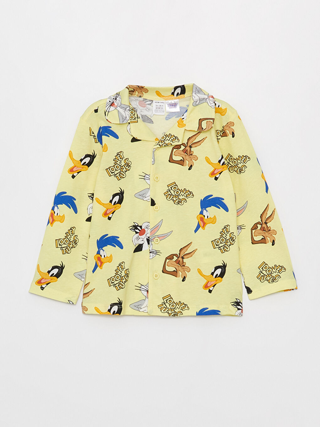 Set de pijama Looney Tunes imprimat pentru bebeluși băieți cu guler polo-1
