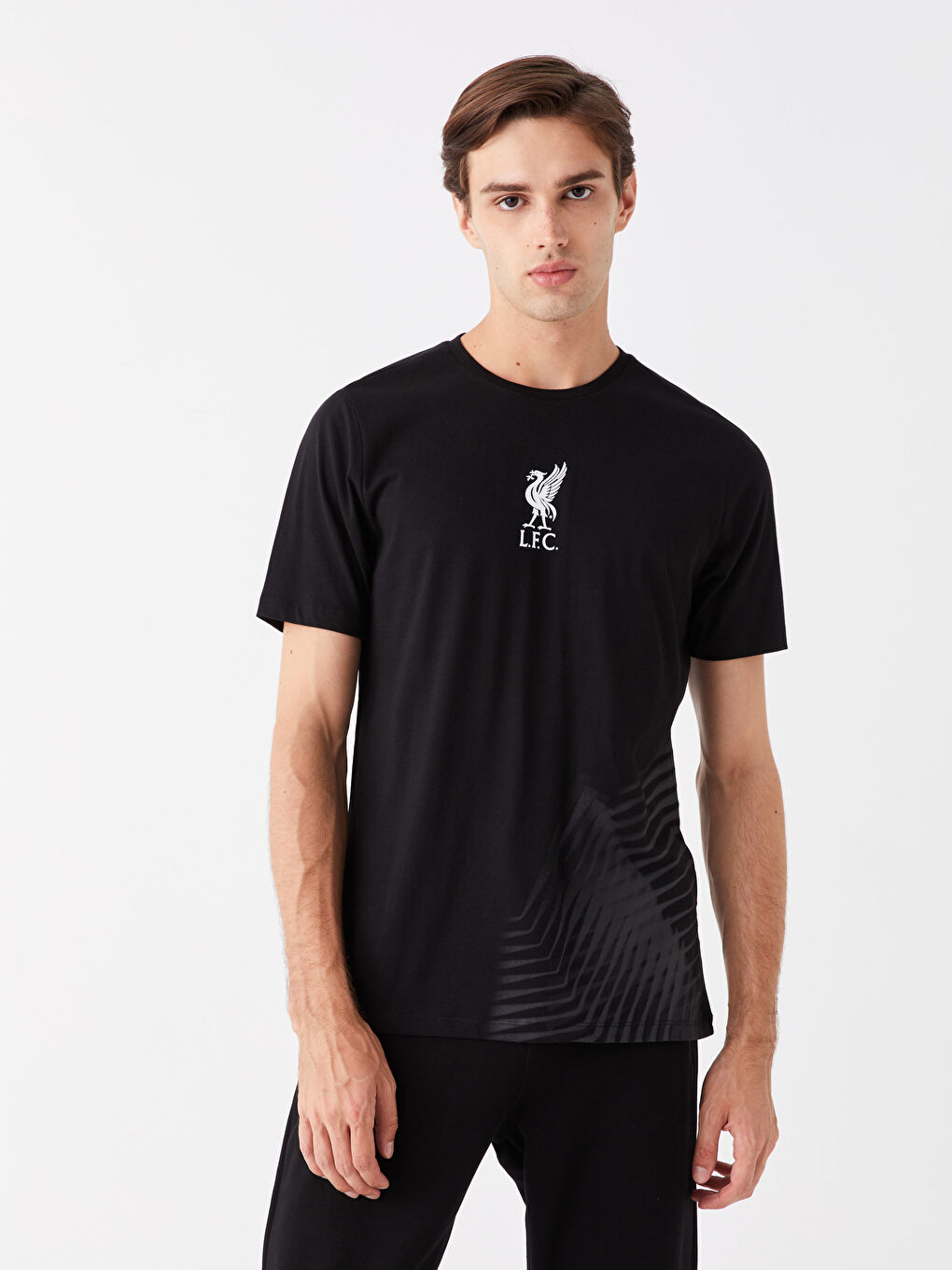 Crew Neck Short Sleeve Liverpool Printed Men's Fan T-Shirt-1