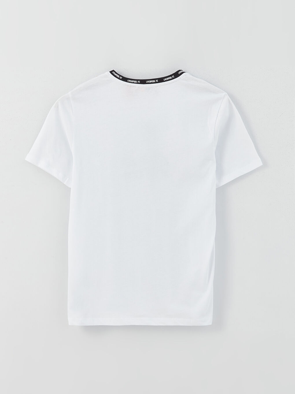 Beyaz Bisiklet Yaka Kısa Kollu Liverpool Baskılı Erkek Taraftar Tişört-6