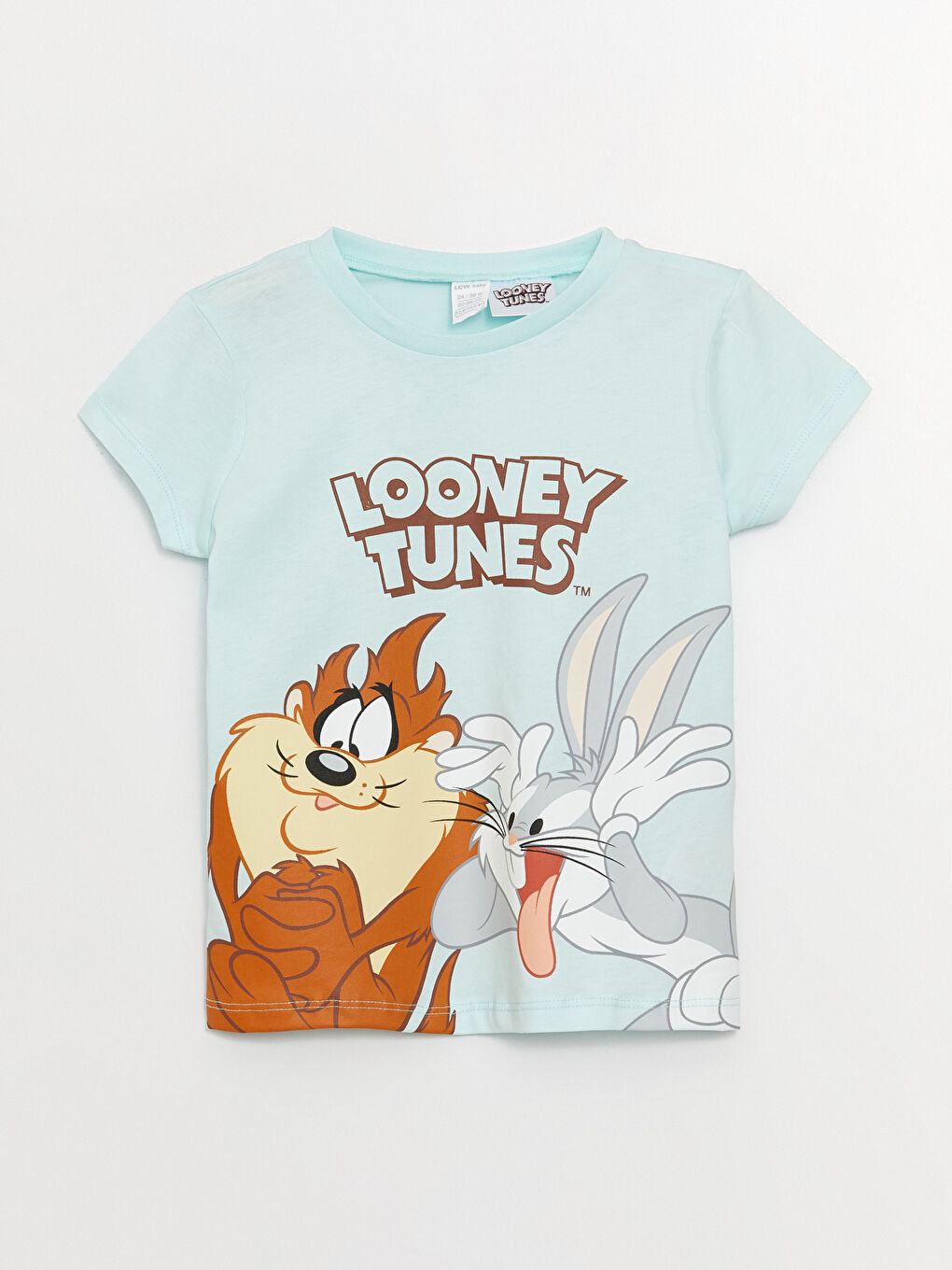 تيشيرت وشورت بأكمام قصيرة وياقة دائرية مطبوع من لوني تونز - أولاد رضع - طقم من قطعتين-1