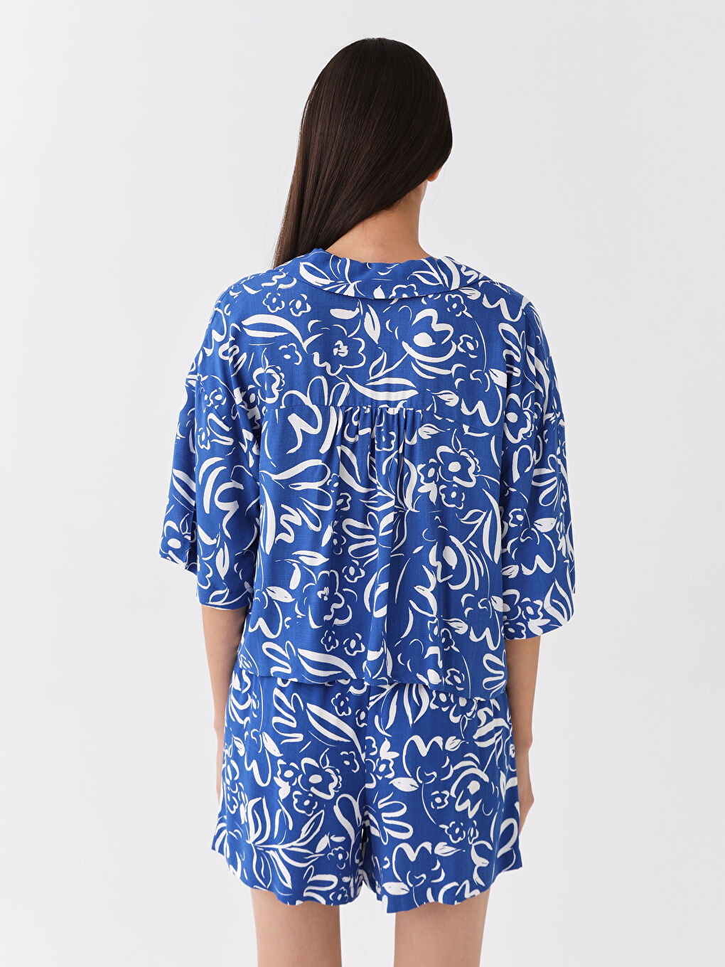 LCW Vision Chemise Oversize à Manches Courtes à Motifs pour Femmes -S3EU87Z8-LQQ