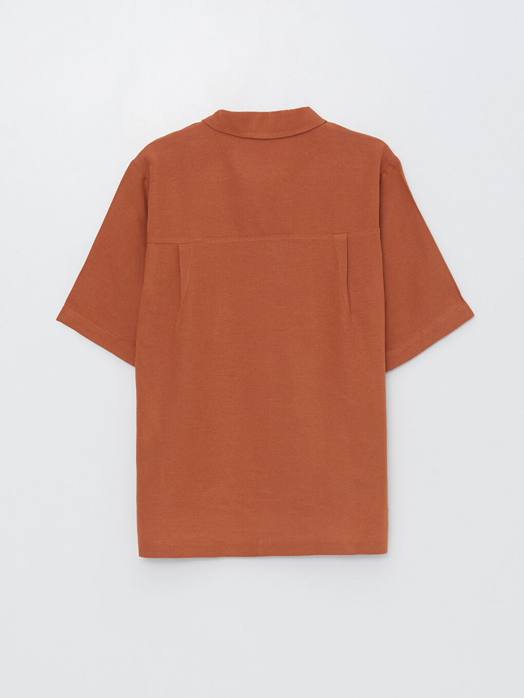 Plain Short Sleeve Oversize Linen Blend Women's Shirt-6