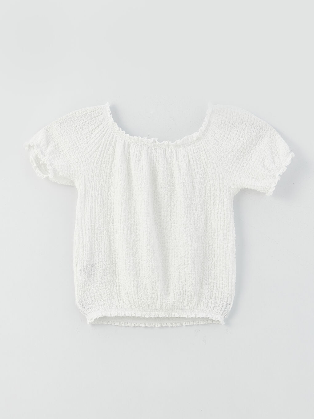 Ekru Kayık Yaka Kadın Bluz-6