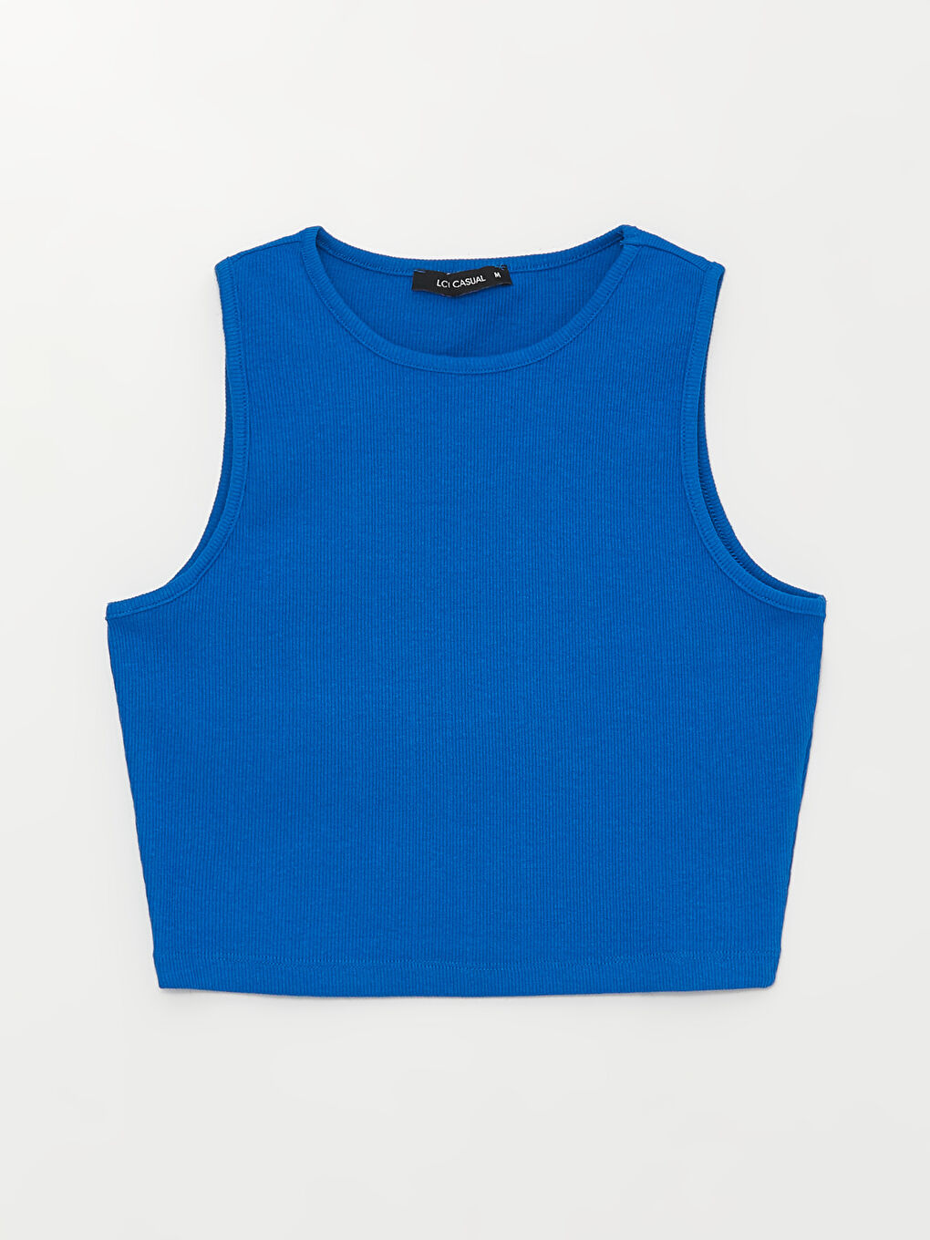 Mavi Kadın Bisiklet Yaka Düz Crop-5