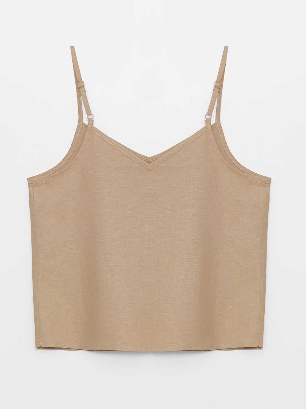 Әйелдерге арналған зығыр қоспасы v жағалы бауы бар блузка-6