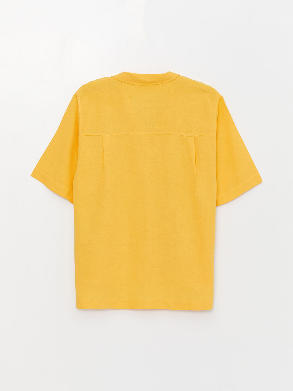 Sarı Kısa Kollu Oversize Kadın Gömlek-6