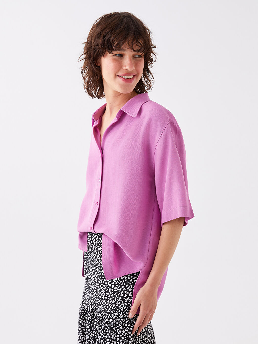 Short Sleeve Oversize Women's Shirt