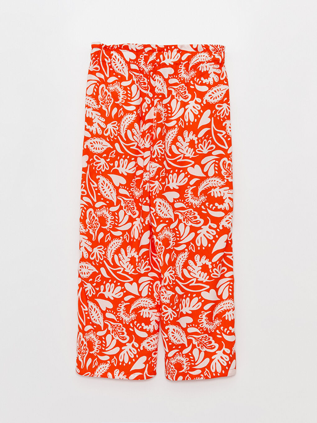 Turuncu Beli Lastikli Wideleg Kız Çocuk Kapri-1