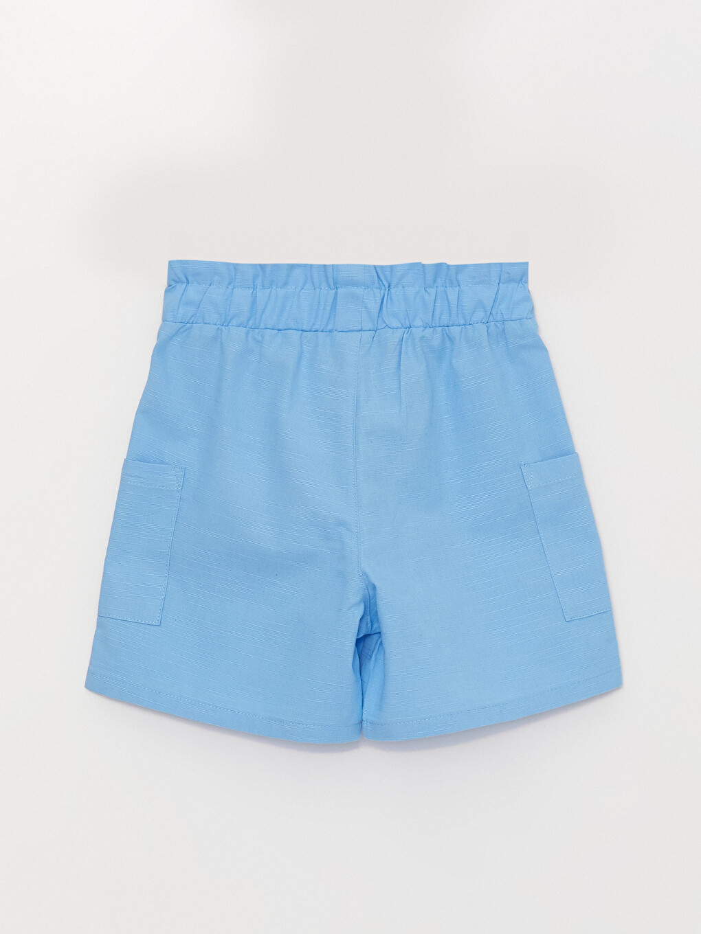 Mavi Beli Lastikli Basic Kız Çocuk Şort-3