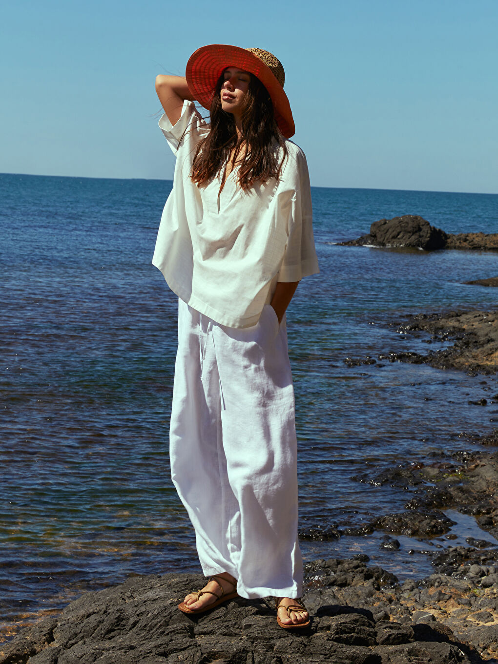 Kragenhals Schlicht Kurzarm Oversize Bluse für Damen-2