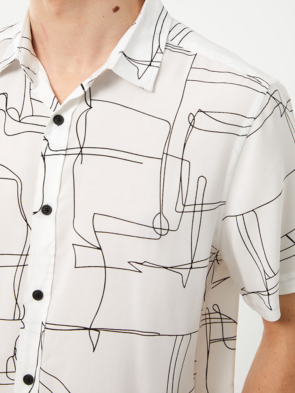 XSIDE Regular Fit Short Sleeve Patterned Viscose Men's Shirt -S3EV41Z8-LQJ