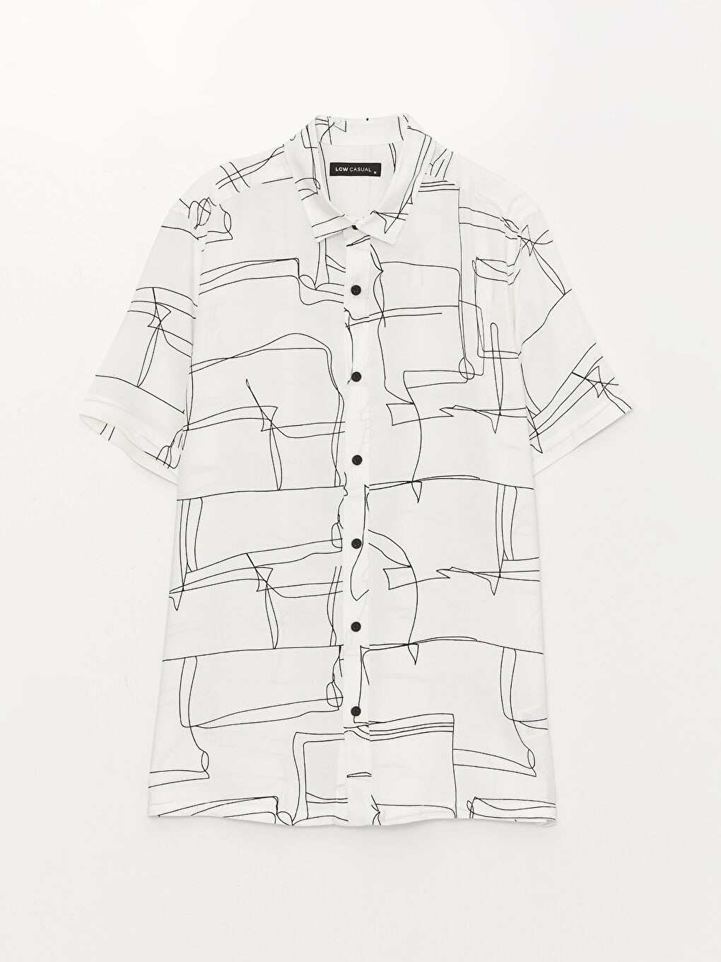 XSIDE Regular Fit Short Sleeve Patterned Viscose Men's Shirt -S3EV41Z8-LQJ