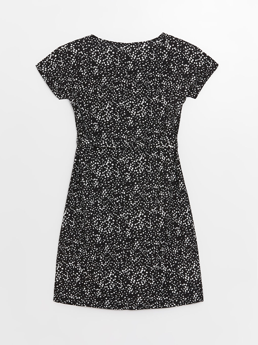 Crew Neck Patterned Short Sleeve A-Cut Women's Dress -S3EV48Z8-LQJ